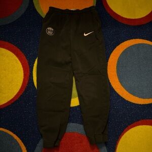 Nike Kids Black PSG Joggers with White Swoosh